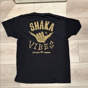 Rip Curl Hawaii Black and Gold Shaka Vibes Tee